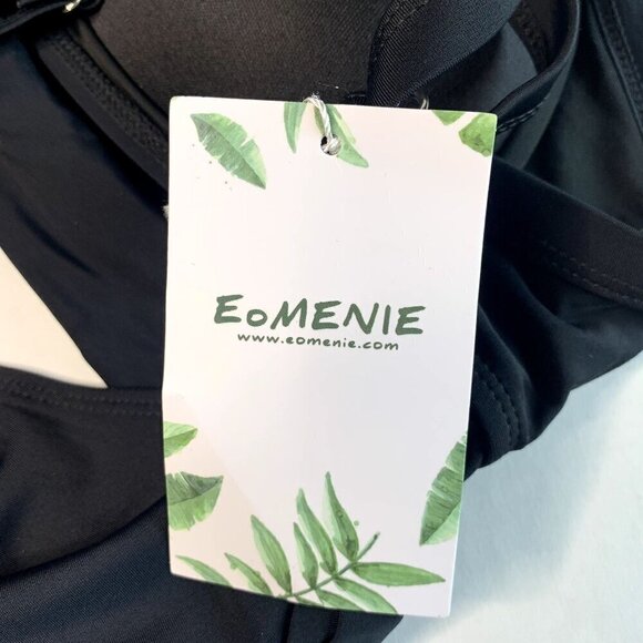 Eomenie One Piece SZ S Swimsuit Tummy Control Cutout High Waisted Tie Back NEW - Picture 6 of 11